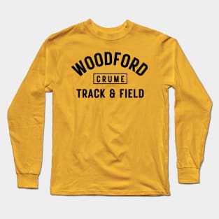 Email whylddzigns@gmail.com BEFORE you order to communicate the name you want to be on the item. Otherwise it will say "Crume" "Customized design - Woodford track and field Long Sleeve T-Shirt